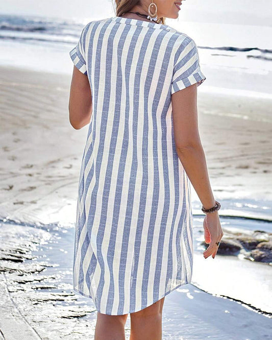 ROXANA | Vestido camisero a rayas